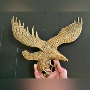 Vintage Solid Brass Eagle Wall Hanging Americana